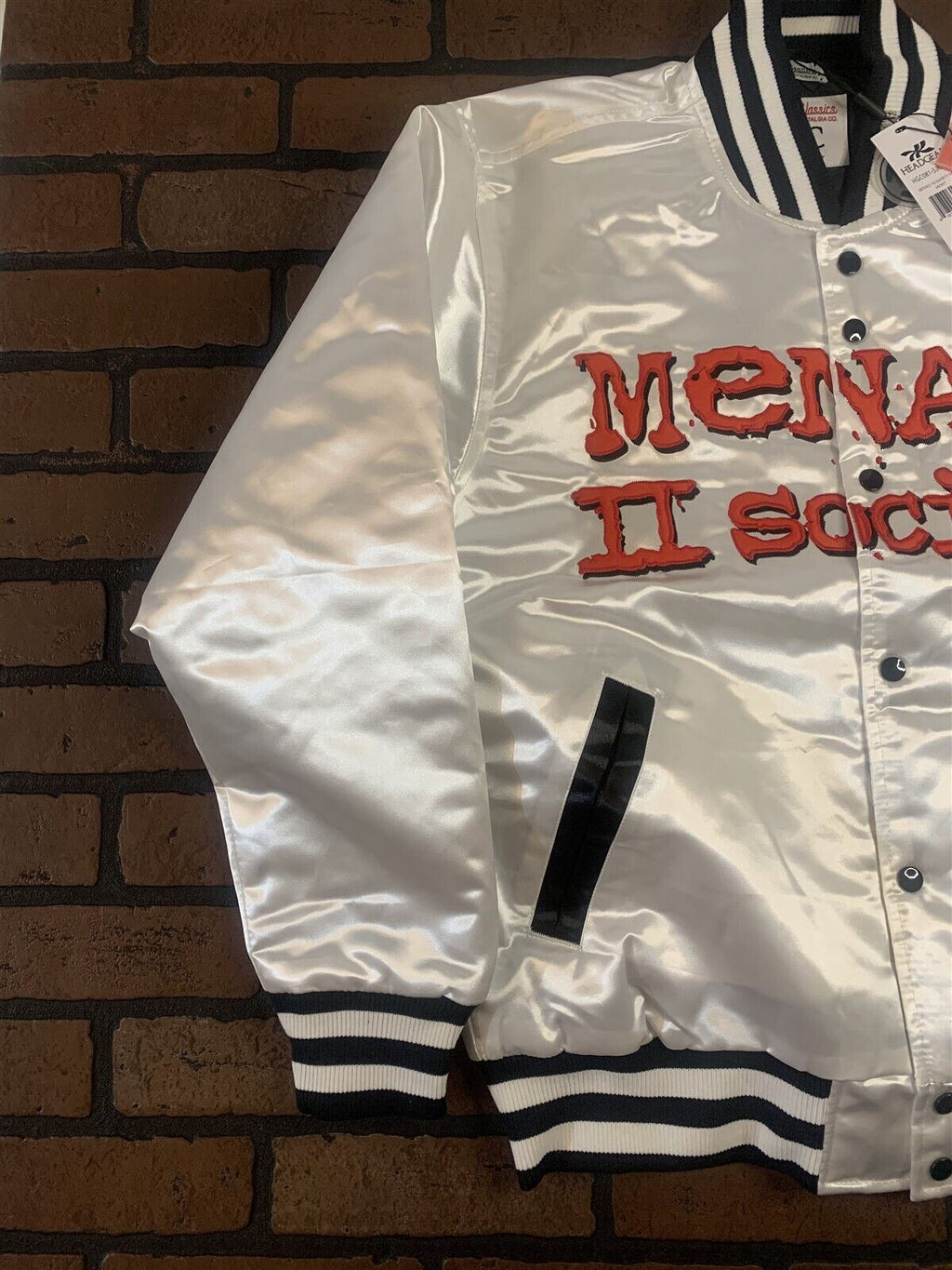 MENACE II SOCIETY Headgear Classics Streetwear White Jacket~Never Worn~ S - 2XL