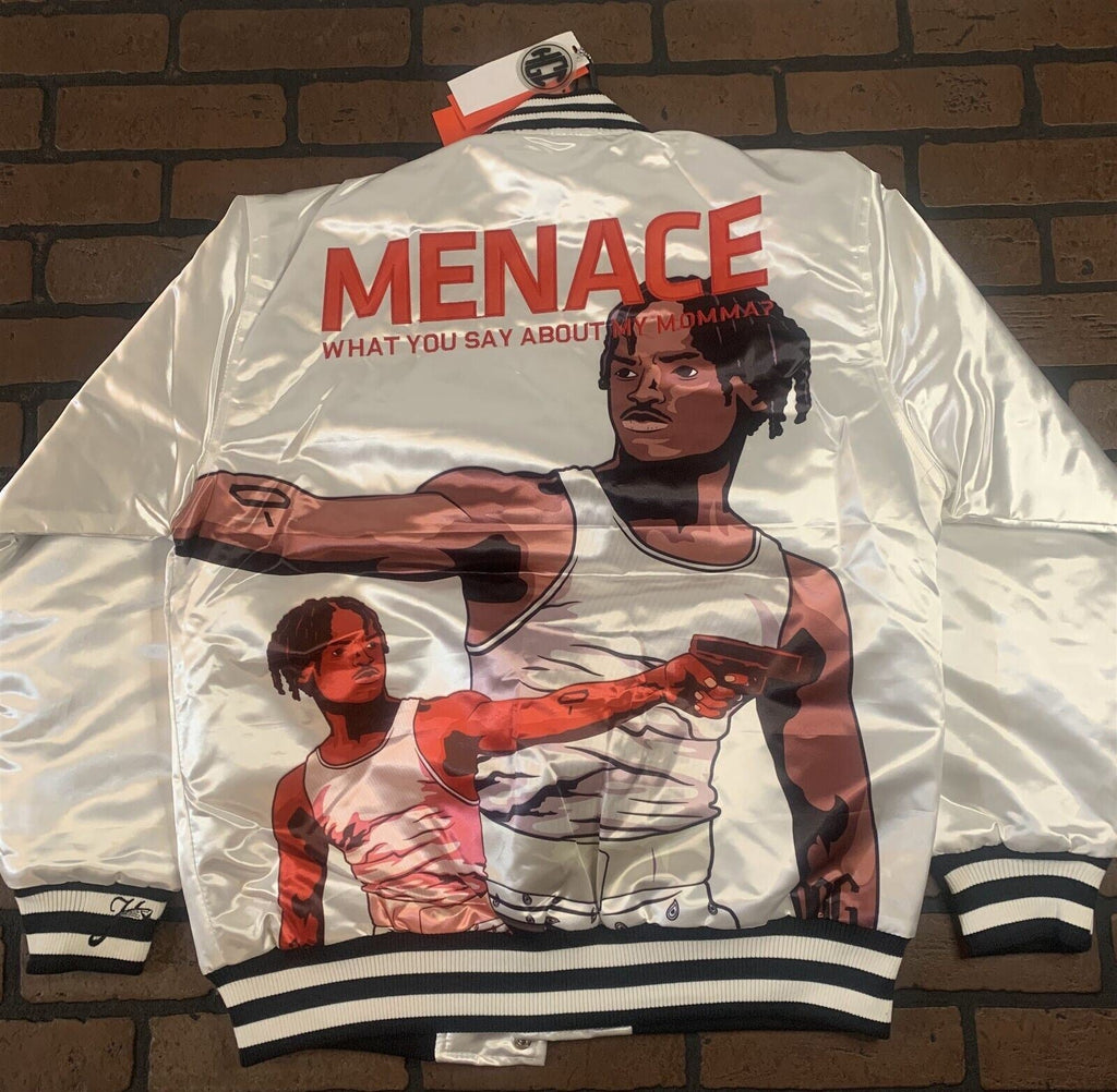 MENACE II SOCIETY Headgear Classics Streetwear White Jacket~Never Worn~ S - 2XL