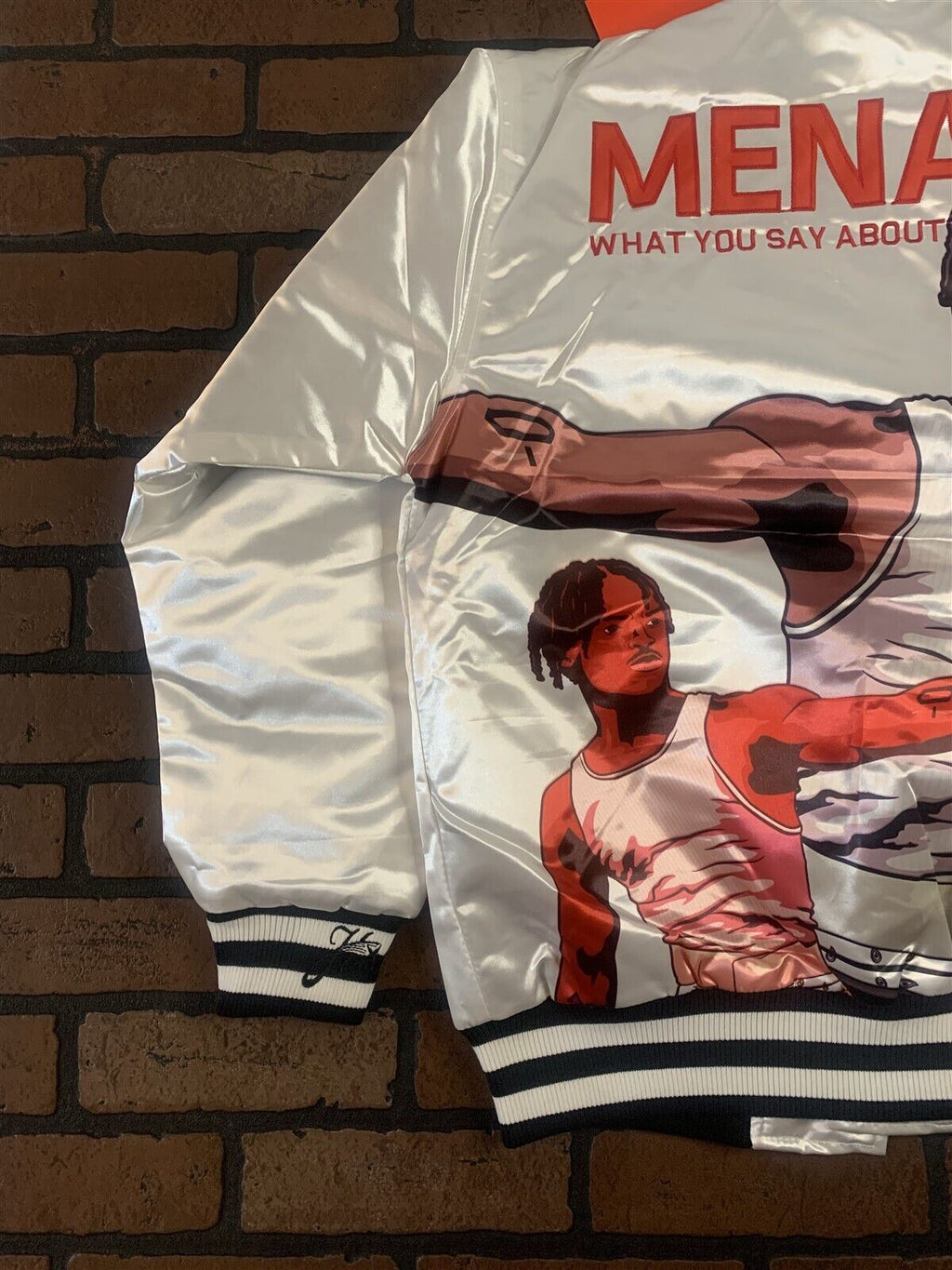 MENACE II SOCIETY Headgear Classics Streetwear White Jacket~Never Worn~ S - 2XL