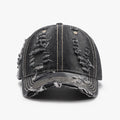Black Denim Distressed Adjustable Baseball Cap