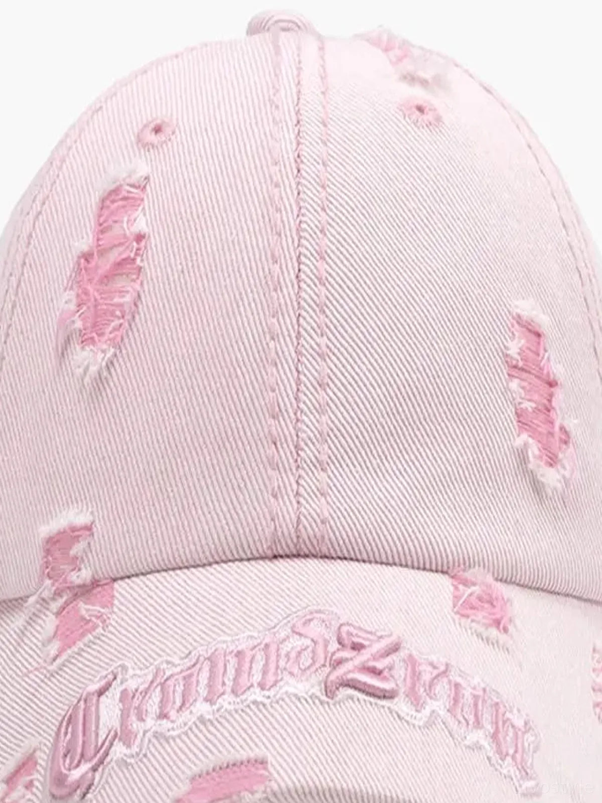 Distressed Letter Embroidered Baseball Cap
