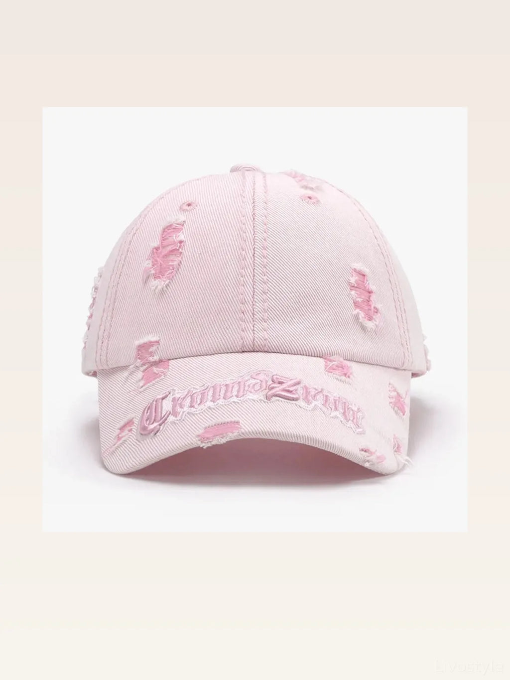 Distressed Letter Embroidered Baseball Cap