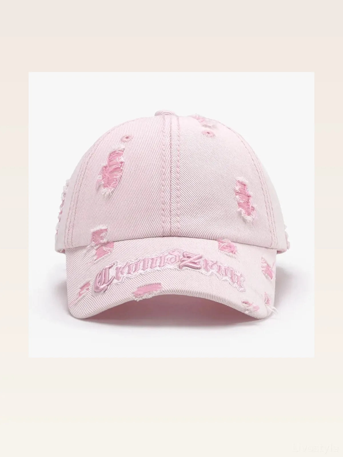 Distressed Letter Embroidered Baseball Cap